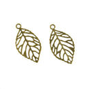 20Pcs Leaf Charm Pendant Connector Hollow Jewelry Making Finding Supplies