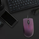 USB Wired Optical Mouse Desktop Laptop PC Ergonomics Office Mice (Purple)