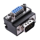 DB9 9Pin Serial Port Female to Male Connector 90 Degree Right Angle Adapter