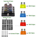 32V Auto Car Boat 8 Way Circuit Standard ATO ATC Blade Fuse Box Block Holder