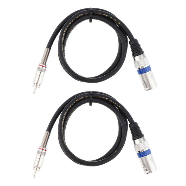 2pcs Phono RCA to XLR Adapter Plug Microphone Audio Converter Cable