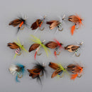 12 Pcs/Wet Dry Trout .Flies Fly Fishing Bass Lure Hook Stream Tackle_Tool T4B9