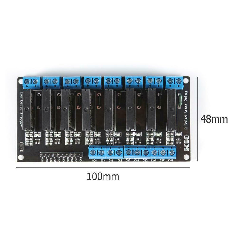 8 Way Solid State Relay Module Board Low Level Trigger 5V DC Output w/Fuse