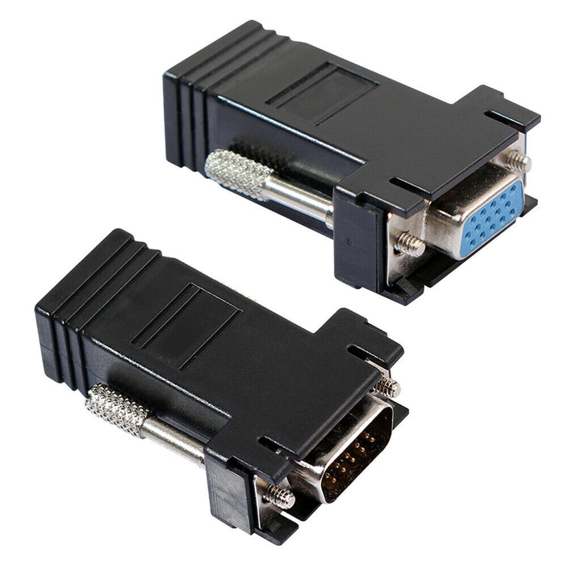 VGA Extender Female/Male to Lan Cat5 Cat5e/6 RJ45 Ethernet Female Adapter