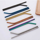 Blue Stainless Steel Food Grade 304 Stainless Steel Metal Straw