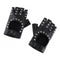 Rivets Gloves Half Finger Gloves Black Hollow out Driving Fingerless Gloves