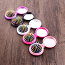 Rainbow Volume Massage Hair Brush Pocket Size Round Hair Brush Comb With Mi