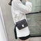 Solid Color Women PU Leather Shoulder Bag Flap Chain Messenger Bag (Black) A