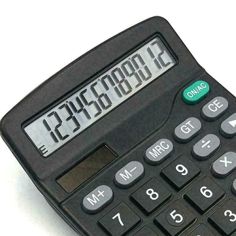 1* Solar Battery Desktop Calculator Basic 12 Digit Office Supplies Large Di J8X2