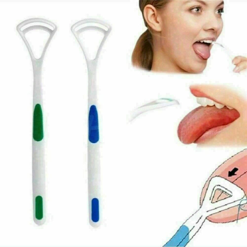 2pcs Plastic Tongue Tounge Cleaner Scraper Dental Care Mouth Oral Tools Hyg W7S8