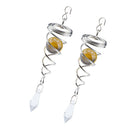 2 Pieces Crystal Spiral  Wind Spinner for Indoor or Outdoor Use Amber