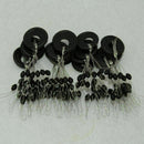 100Pc Black 6 in 1 Cylinder Shaped Float Stop Fishing Sinker Bobber Stopper