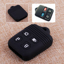 Black 4-Button Silicone Remote Key Cover Case Shell fit for Ford Lincoln Mercury