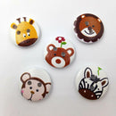 50Pcs Painted Cartoon Animal Wood Buttons Sewing Crafts For Children 20mm