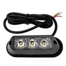 Waterproof 18W 115LM 3 Yellow LED Truck Trailer Strobe Side Marker Light