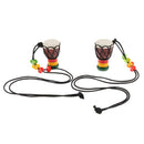2 Pcs Djembe Pendant African Drum Jewelry Necklace for Children Gift D