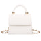 Women Mini Shoulder Bag Alligator PU Tote Chain Crossbody Pouch (White)