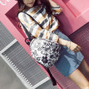 Summer Women PU Leather Floral Printed Backpack School Travel Bag(Black)