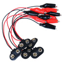 5Pcs 9V Battery Clip Power Cable Testing Line Adapter to Alligator C 3C