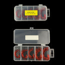 51 Pcs/Set Red Worm High Carbon Steel Fishing Hook For Texas Rig Soft Bait-ME
