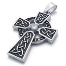 Jewelry Stainless Steel Retro Celtic Knot Cross Pendant with 50cm Chain, Ne B7V5