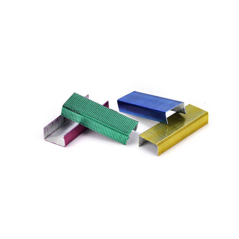 1Pack 10mm Creative Colorful Stainless Steel Staples Office Binding Supplies 3C