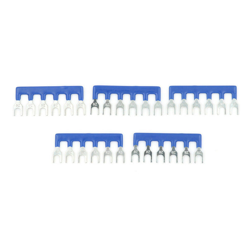 5Pcs TB-1506 15A 6 Postions Pre Insulated Terminal Barrier Strip Blue  F Gw