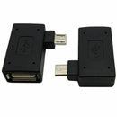 1 Pair (Left+Right) 90 Degree Angled Micro-USB 2.0 to OTG Host Adapter with