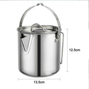 Stainless Steel Camping Hiking Outdoor Kettle Pot Coffee Picnic 1.2L Campfi C8S1