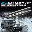 2x Dual Color Car LED Strips Amber Flowing Turn Signal Light White DRL Lamp