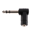 5pc 6.35mm Male Plug to 3.5mm Female Jack MIC Headset Audio Elbows Connector