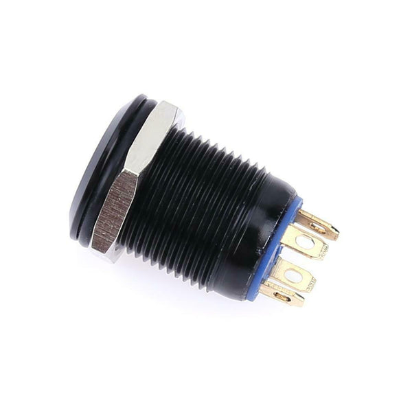 12mm Waterproof Flat Top Blue LED Metal Monmentary Push Button Switch