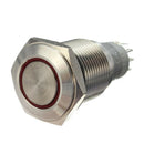 Self-Locking ON/OFF 12V Car Aluminum LED Power Push Button Switch Red