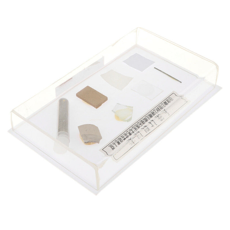 7 Kinds of Artificial Materials Specimens Display Collection , 6.7x4x1.2inch