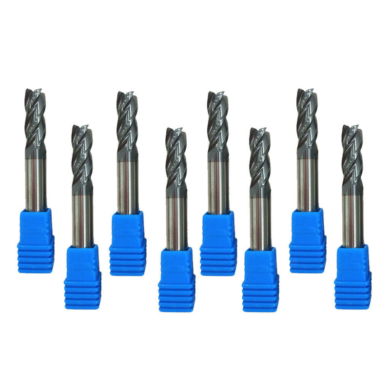 8x 4mm Tungsten Carbide Coated 4 Flute End Mill CNC Milling Cutter Drill Tool