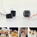 Wild Black Ring Set Women Stack Plain Above Knuckle Ring Band Midi Rings 3PCS