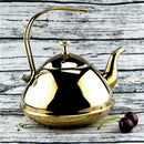 2L Tea Kettle Coffee Pot Steel Stovetop Teapot Stove Teakettles Golden