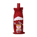 Cute Red Wine Bottle Cover Bags Christmas Dinner Table Decor (Red Snowman)