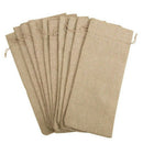 10pcs Jute Wine Bags, 14 x 6 1/4 inches Hessian Wine Bottle Gift Bags with  E5L9