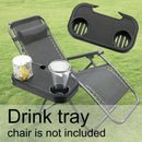 Chair Lawn Black Cup Holder For Zero Gravity Patio Lounge Pool Beach Side Tray--