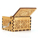 Retro Wood Hand Cranked Music Box Carved Kid Child Birthday Gift Home Decor A