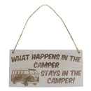 Hanging Plaque Gift Sign Outdoor Decoration-What Happens In The Camper