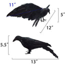 2-Pack Realistic Crows Extra Large Handmade Black Feathered Crow for Hallow D2L3