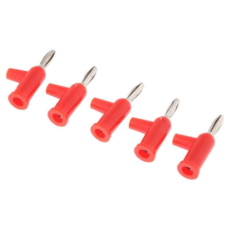 10 Pieces 4mm Wire Audio Speaker Cable Banana Plug Connectors, Red+ Black