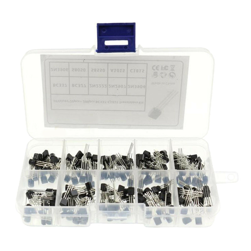 200x TO-92 NPN PNP Power General Purpose Transistor Assortment Storage Box