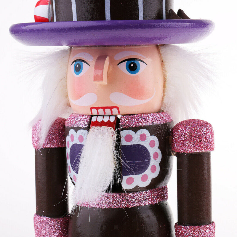 25cm Wooden Solider Nutcrackers w/ Cake Cookie Hat Christmas Decoration Ornament