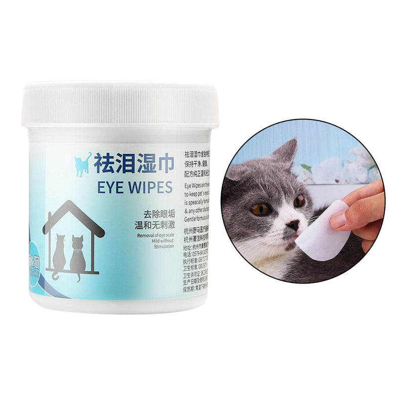 100-Count Pet Ear and Eye Wipes for Dogs and Cats, Infused with Aloe, 5.3cm Dia.