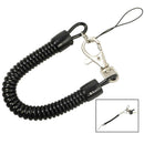 Black Stretchy Coil Spring Metal Spiral Key Chain Keyring Retractable Clip Ring