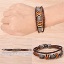 Retro Leather Bracelet Men Punk Bracelet Handmade Brown Leather Bracelet JCDA3C