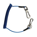 Coil Fly Fishing Lanyard Expandable With 2 Quick Release Snaps - Blue